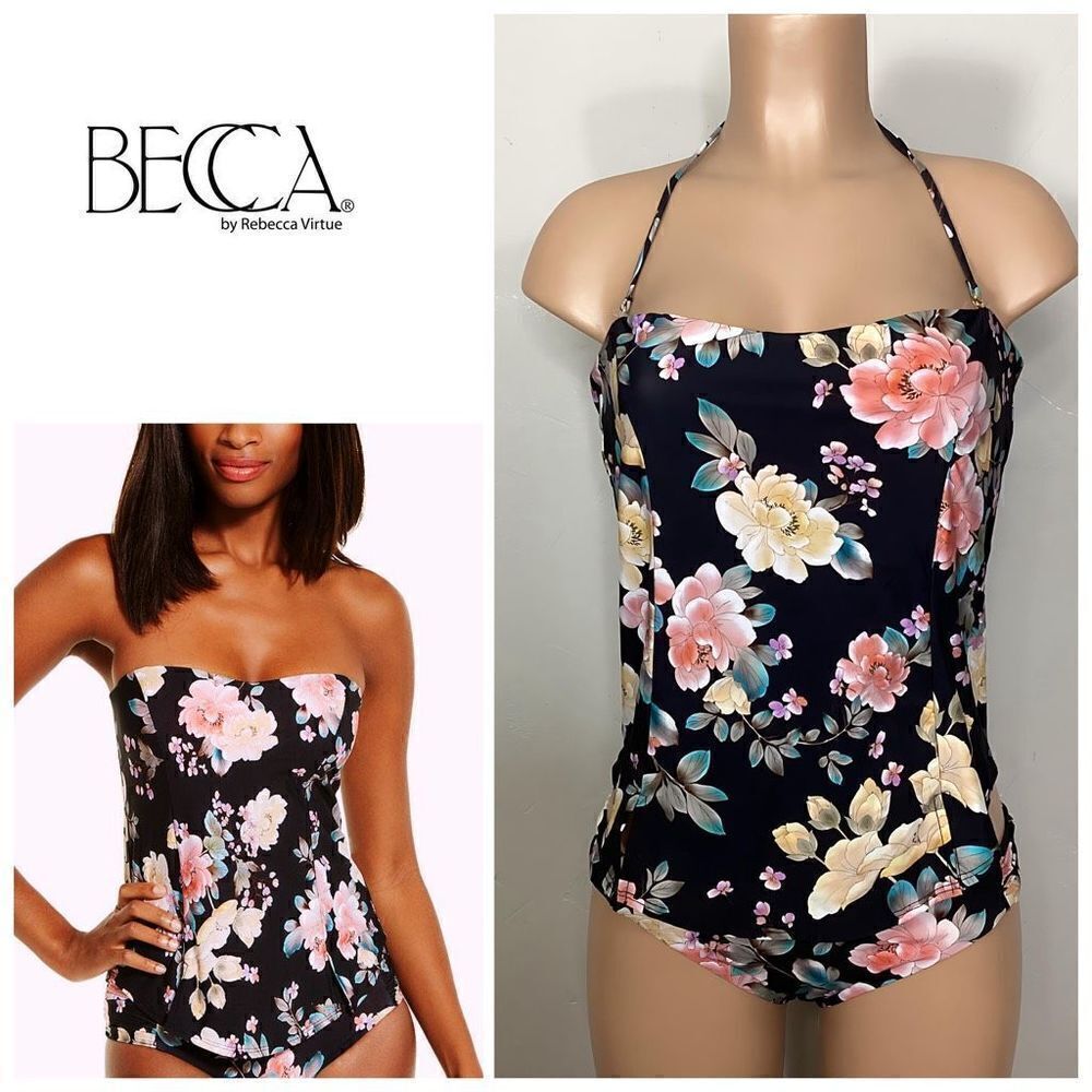 New. BECCA floral tankini set. L-top/XL-bottom. Retails $149